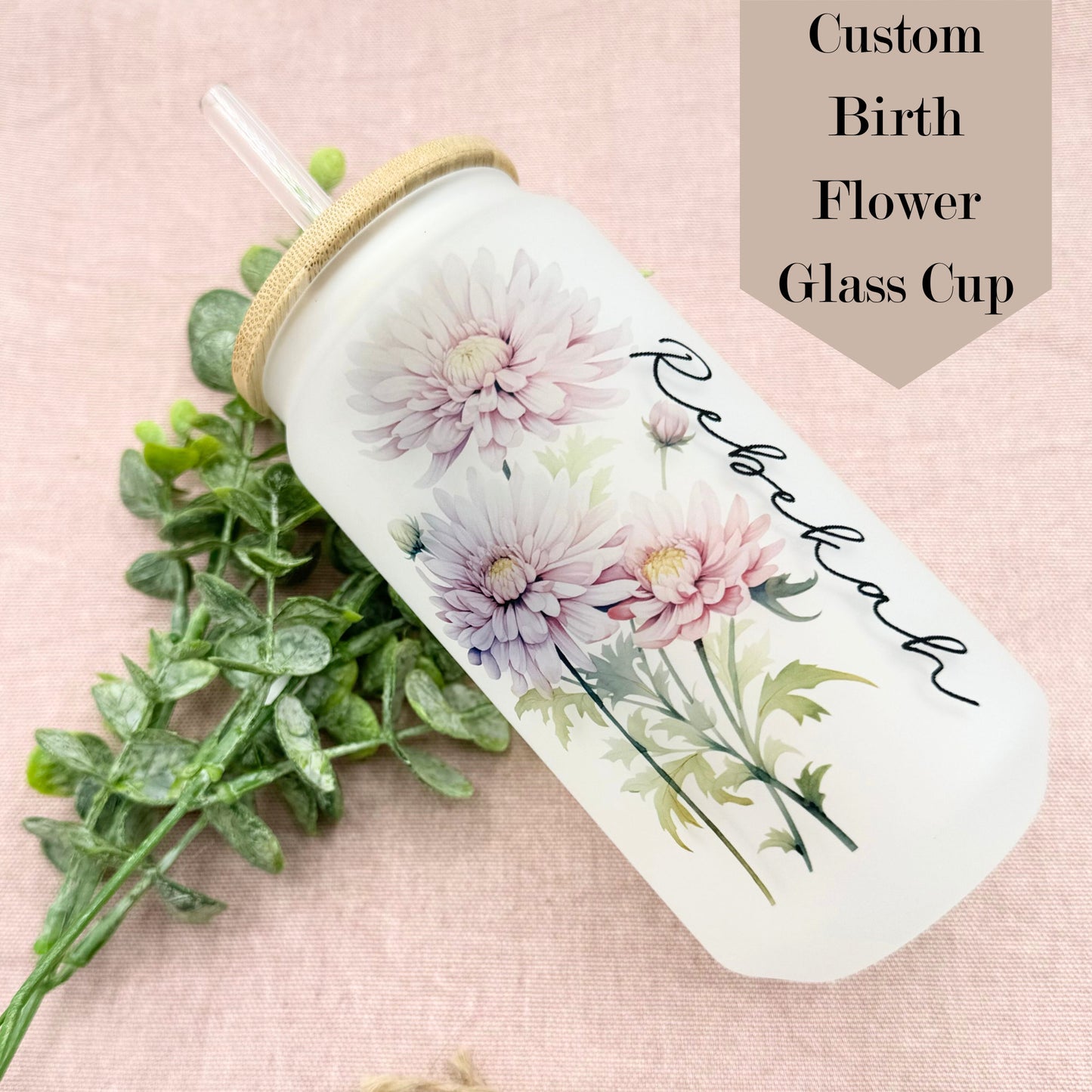 Custom Flower Tumbler With Name