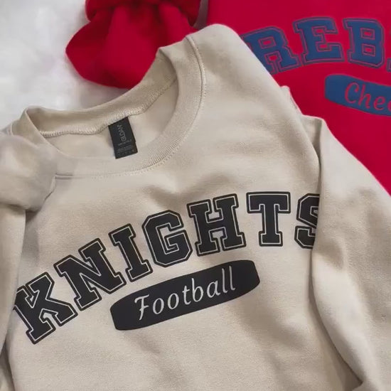 College Football Puff Sweatshirt for School Spirit Tshirt Custom Varsity Sweatshirt for Sports Mama Gift for Baseball Coach School Mascot