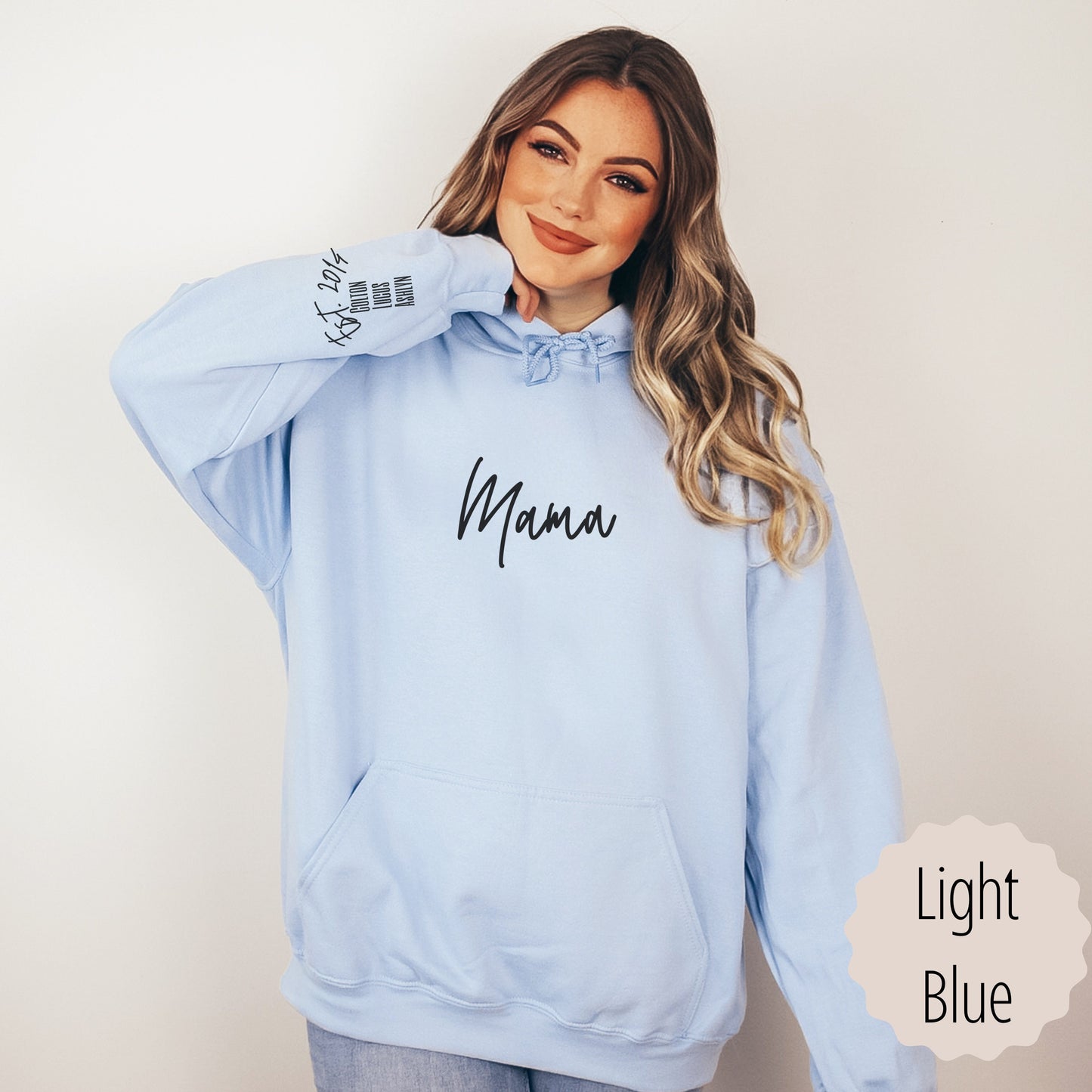 mom hoodie with personalized names