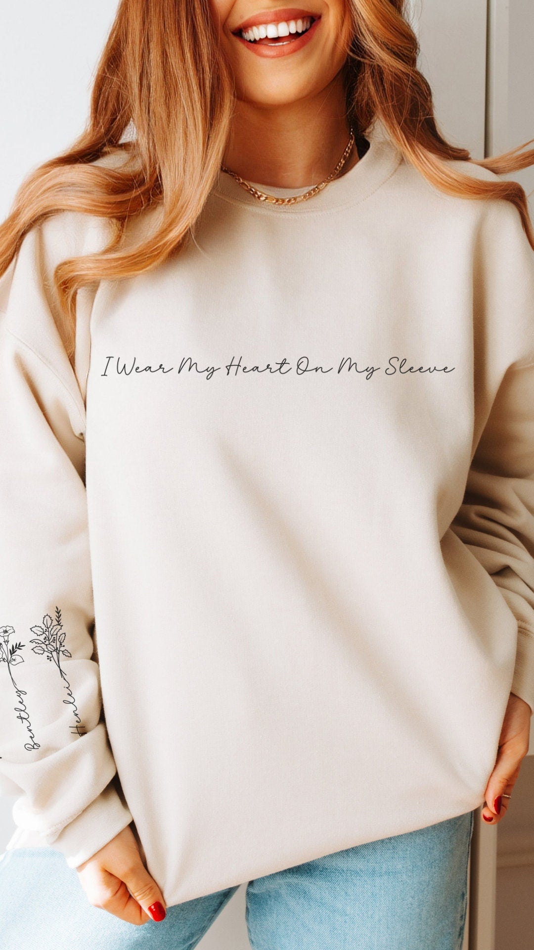 mama custom sweatshirt with birth flower