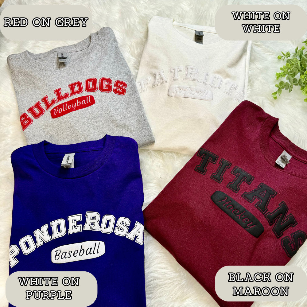 Custom Baseball Mom Shirt for Game Day. A great Sweatshirt Gift for Football Mom with Custom Team Shirt. Soccer Mom Sweatshirt with Mascot School Spirit.